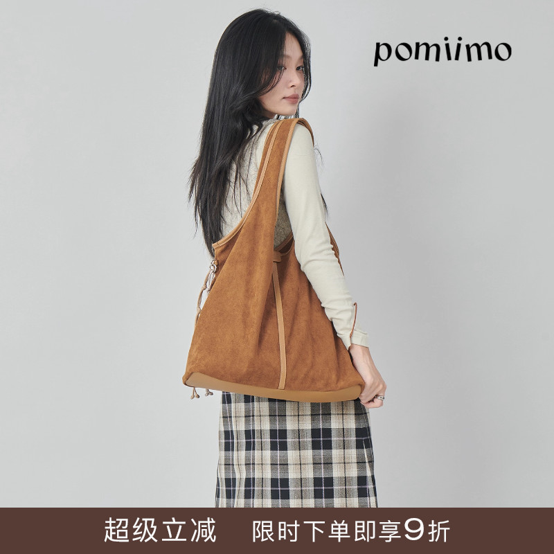 Pomiimo 麂皮绒轻便百搭大容量通勤柔软简约帆布包托特包单肩女包