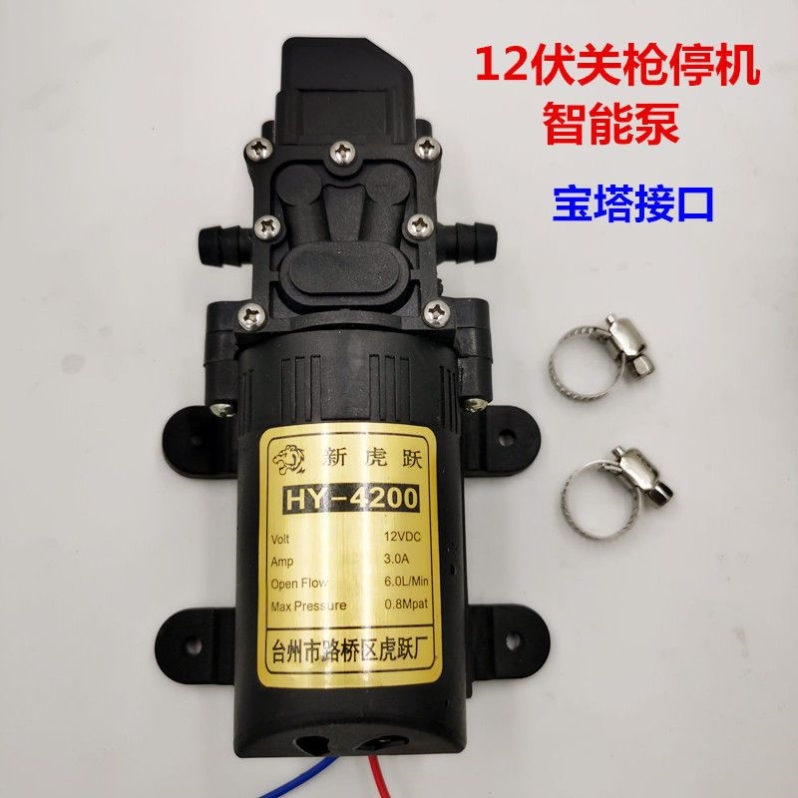 12v电动喷雾器水泵自吸泵大功率智能泵打药消毒喷雾器维修隔膜泵