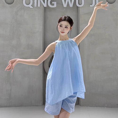 现代舞练功服女古典舞新中式国风无袖舞蹈服日常可穿显瘦时尚舞衣