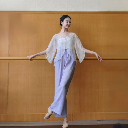 宸迪古典舞印花短袖练功服