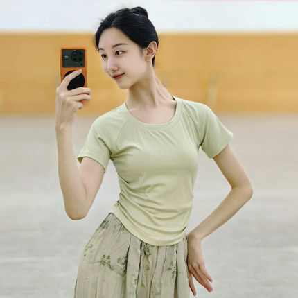 现代舞上衣古典舞练功服夏季中国舞服装女款新款显瘦时尚舞蹈衣服