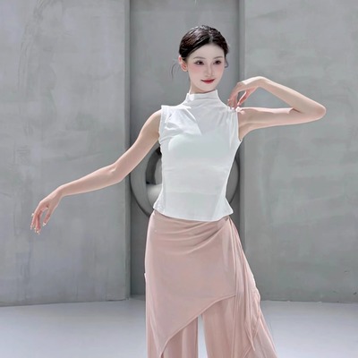 现代舞上衣古典舞练功服夏季中国舞服装女新款高领时尚无袖舞蹈服