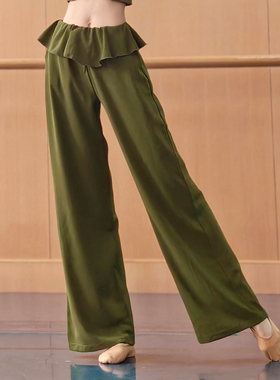 现代舞裤子直筒裤垂感舞蹈裤中国舞形体飘逸阔腿裤古典舞练功服