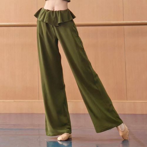 现代舞裤子直筒裤垂感舞蹈裤中国舞形体飘逸阔腿裤古典舞练功服