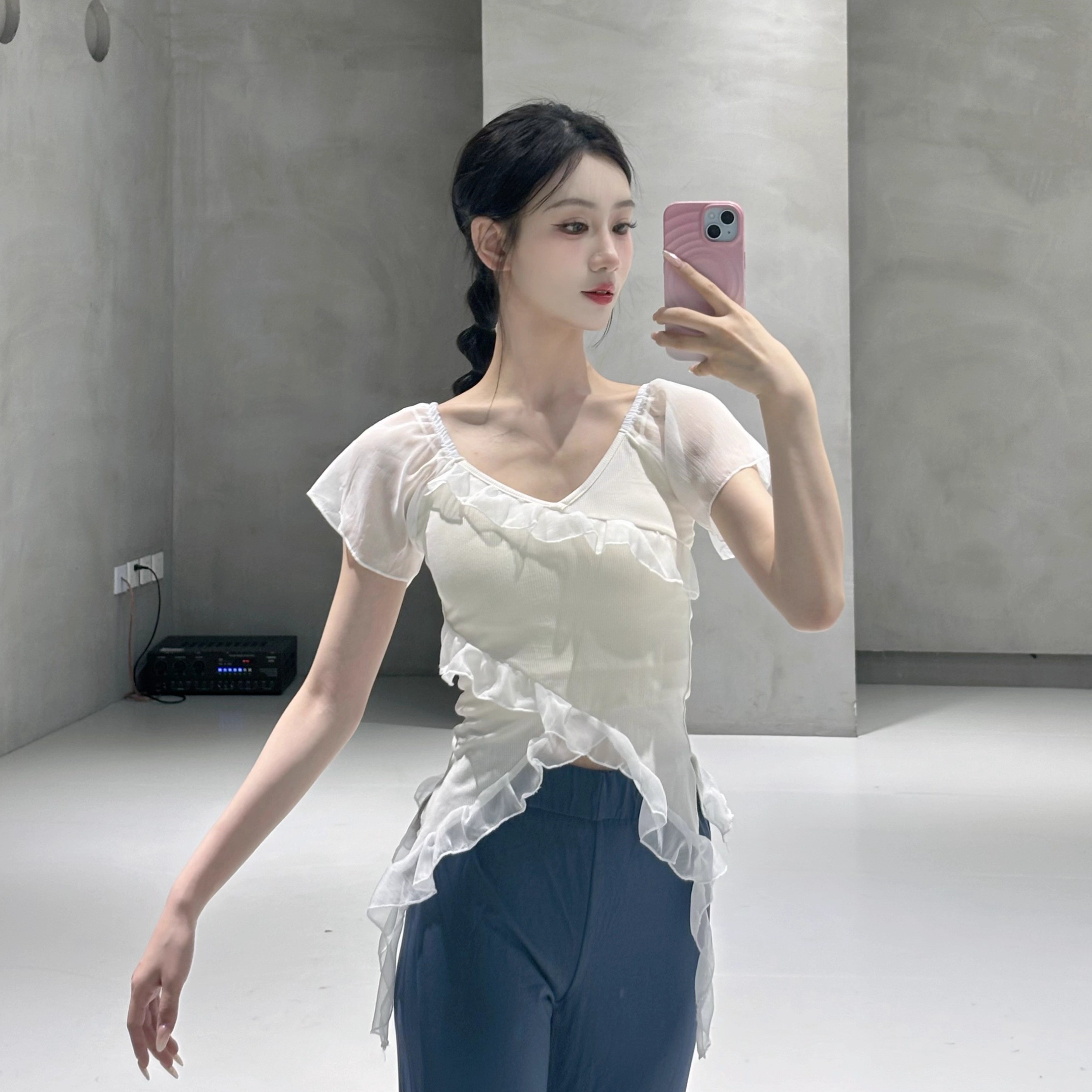 现代舞短袖上衣古典舞练功服夏季中国舞服女修身时尚瑜伽舞蹈衣服
