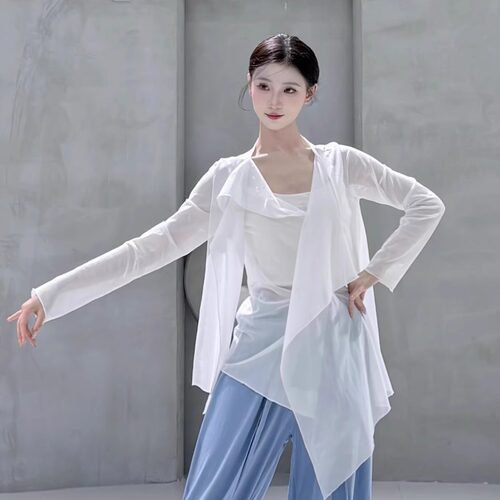 古典舞蹈服女宽松纱衣现代舞飘逸练功服形体训练艺考生服装