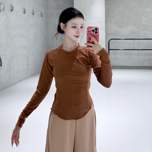 现代舞蹈服古典中国舞练功服女秋季长袖上衣形体训练服瑜伽拉丁舞