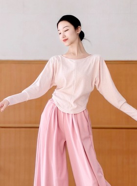 秋冬现代舞练功服日常可穿舞蹈服古典中国舞宽松长袖形体瑜伽显瘦