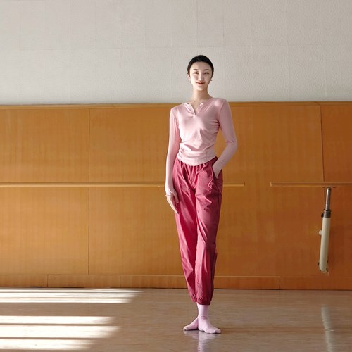 现代舞蹈练功服秋季艺考长袖上衣日常可穿古典形体训练服女芭蕾舞