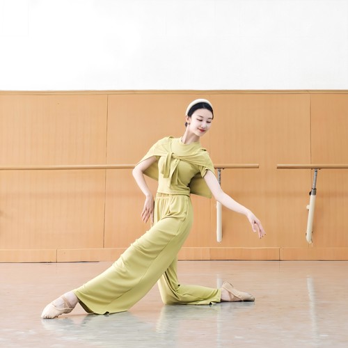 短袖现代舞练功服日常可穿春夏舞蹈服古典中国舞套装宽松形体瑜伽