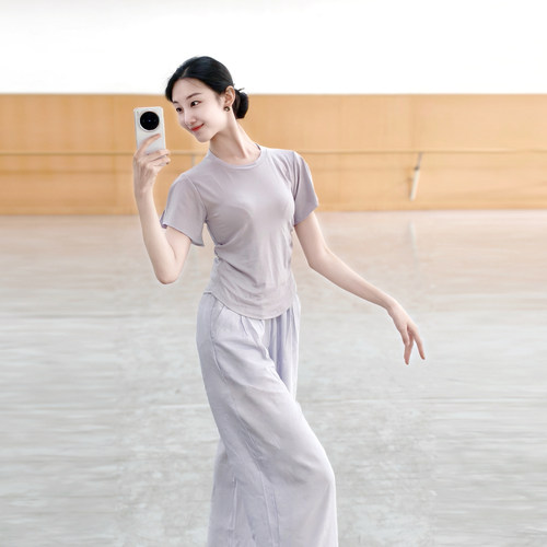 现代舞短袖上衣古典舞练功服夏季中国舞服女修身时尚瑜伽舞蹈衣服