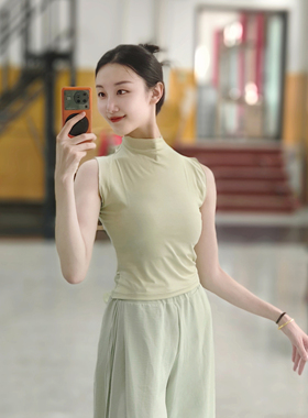 舞蹈上衣女款新款短袖芭蕾形体训练服现代舞练功服夏天古典舞服装