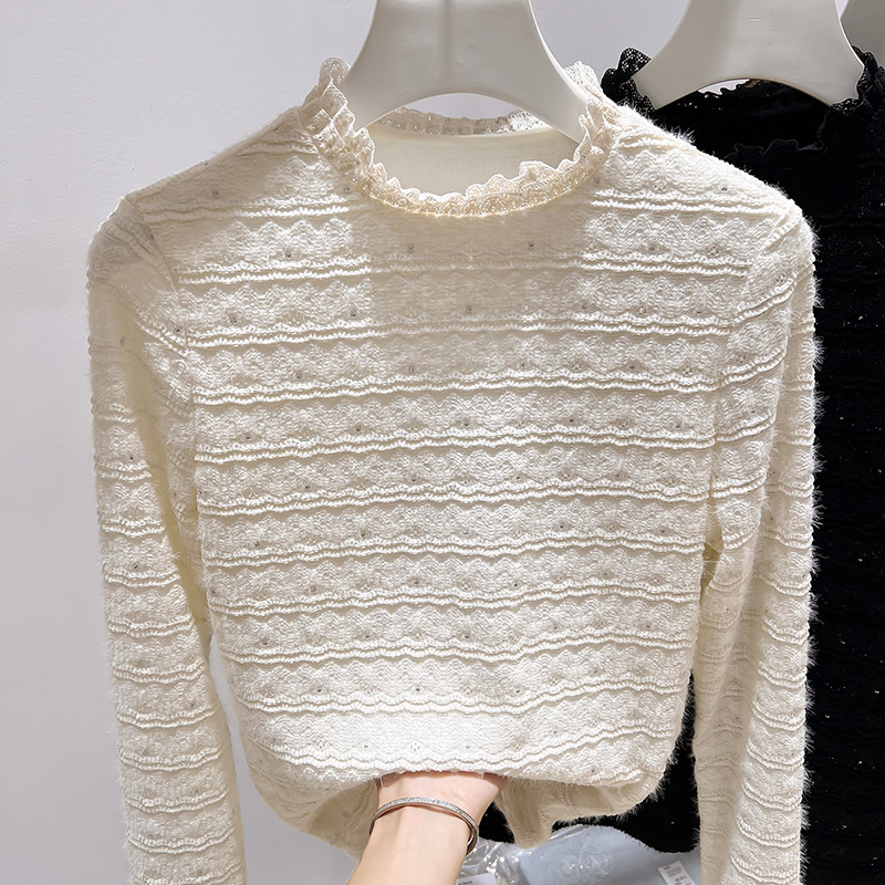 2025新款法式气质显瘦立领花边拼接加厚保暖长袖绒衫上衣女秋季,女装/女士精品,卫衣/绒衫,淘宝优惠券,粉丝福利购,淘宝优惠卷