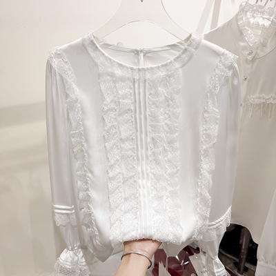 花边其他韩版新款拼接雪纺衫