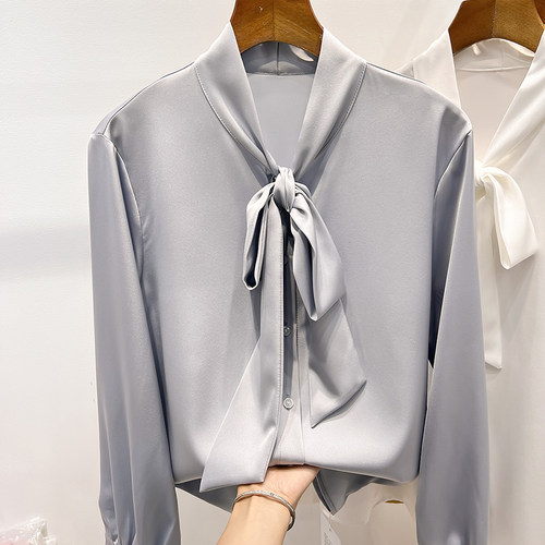 系带其他韩版新款纯色雪纺衫