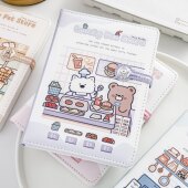 萌宠小店可爱小熊彩页笔记本本子pu磁扣手帐本彩色插画内页手账本