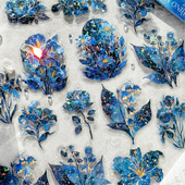 星空秘域冰晶PET立体镭射银贴纸包 ins风手帐DIY素材贴手账贴画