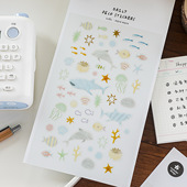 韩国suatelier海底世界pvc贴纸aqua aqua手帐素材diy手账装 饰贴画