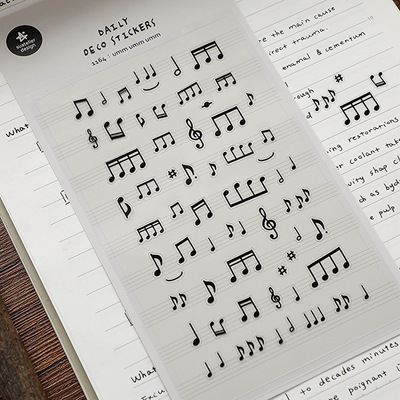 suatelier韩系音符PVC装饰贴纸