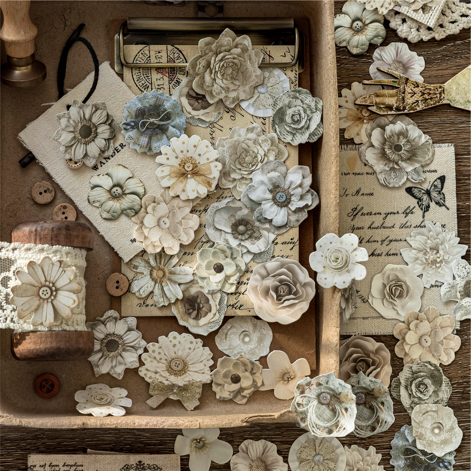 剪语花白牛皮纸硬卡贴纸包 ins复古花卉主题手帐diy装饰手账贴画,文具电教/文化用品/商务用品,贴纸/立体贴纸,淘宝优惠券,粉丝福利购,淘宝优惠卷