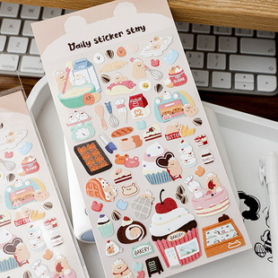 韩国BONITO波妮多 仓鼠的面包房装饰贴纸儿童贴画diy手帐装饰素材