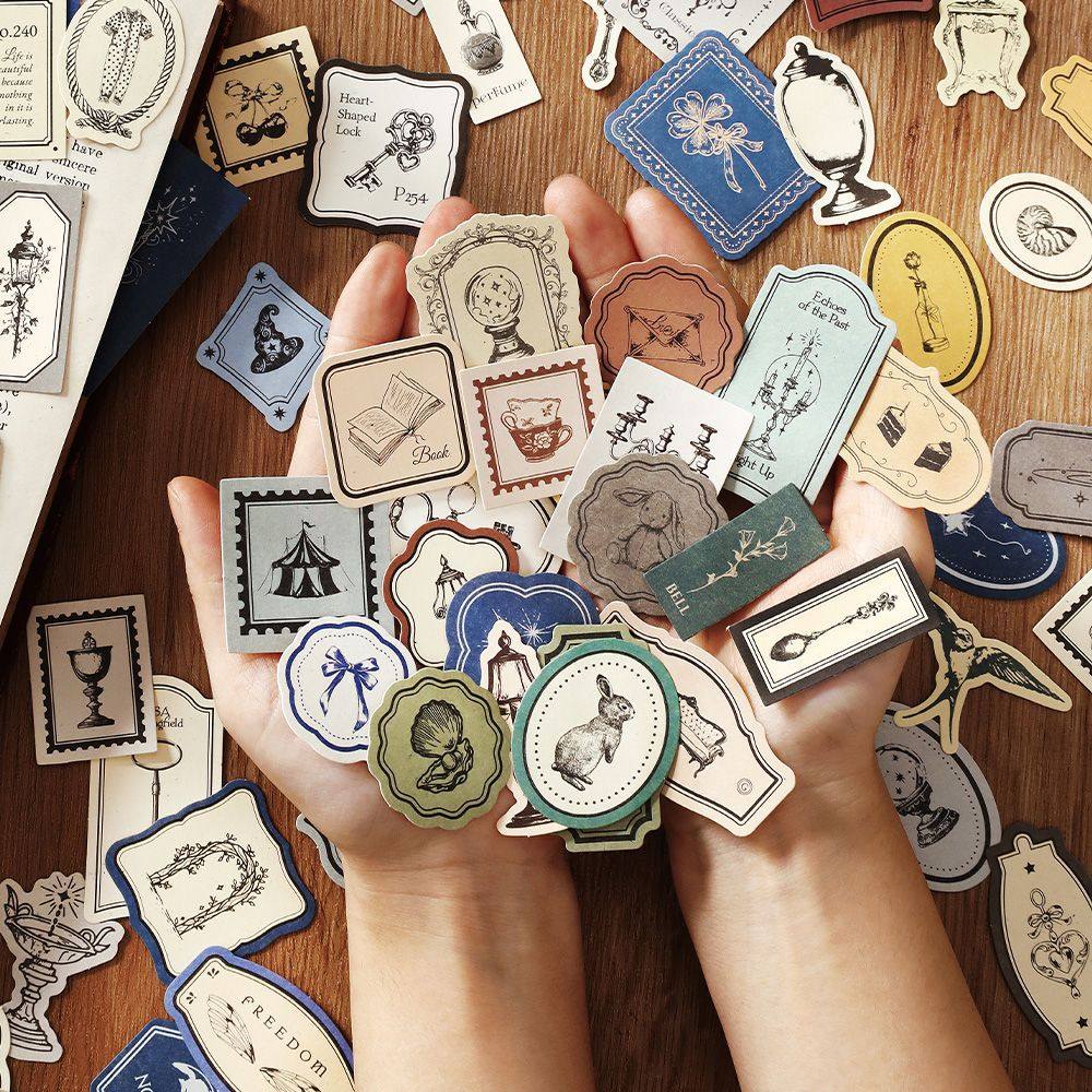 z四季诗章盒装手账素材包 ins复古风图案手帐diy吊卡装饰纸贴画,文具电教/文化用品/商务用品,贴纸/立体贴纸,淘宝优惠券,粉丝福利购,淘宝优惠卷