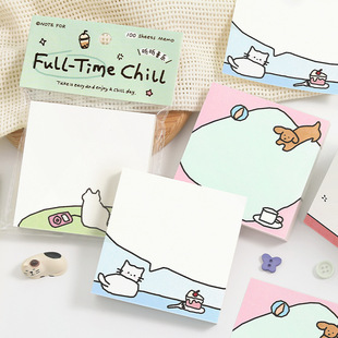放松才是正经事无粘性便签纸 韩系可爱简约风手帐素材便签纸100张