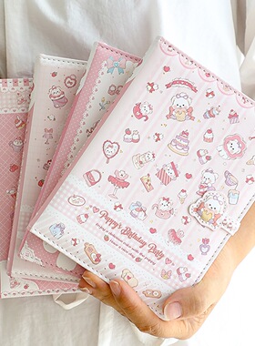 元气汪汪彩页笔记本子可爱高颜值手账本小本子卡通小狗小兔手帐本