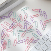 Ki奶油配色回形针学生办公用品彩色曲别针简约出卡别针回型扣套装