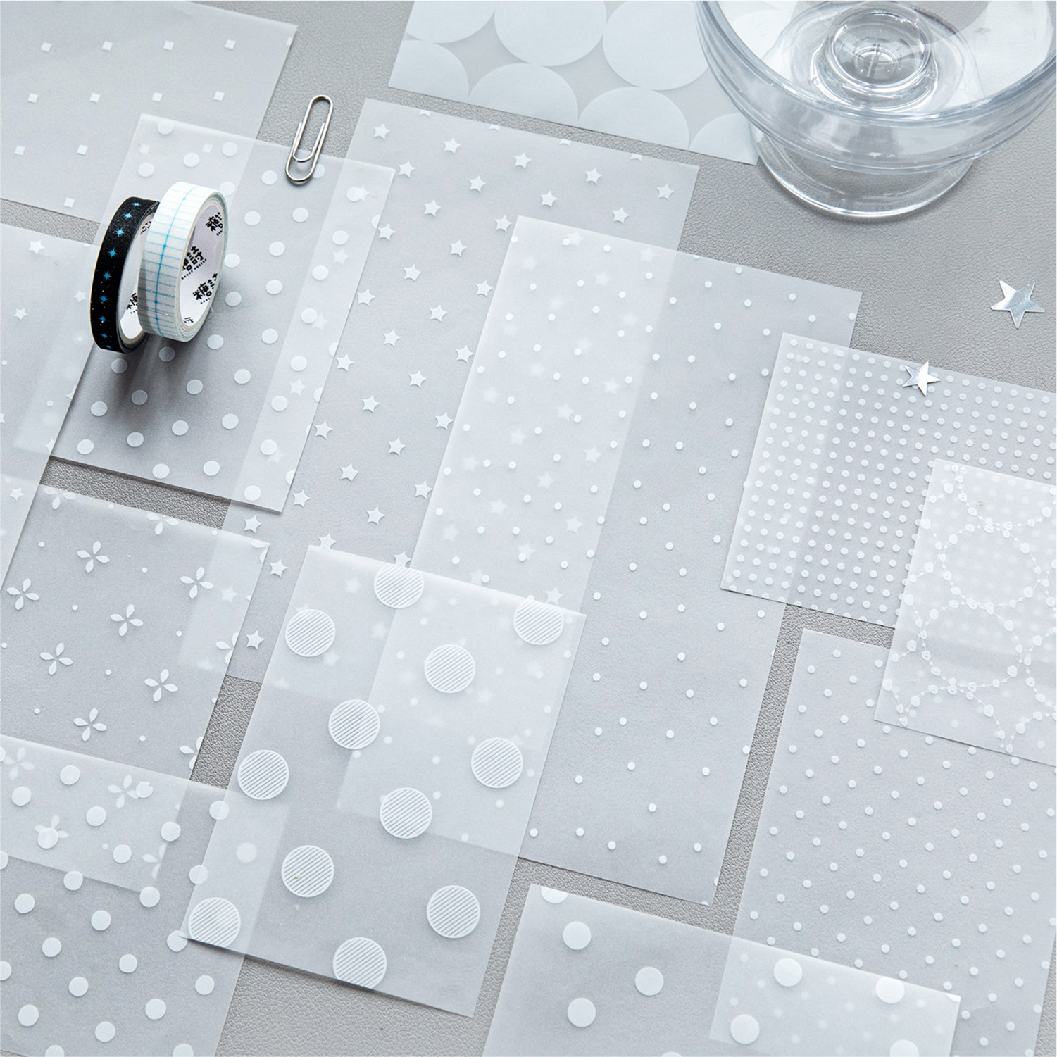 波点实验室硫酸纸手账素材纸 复古基础百搭手帐装饰打底背景底纸