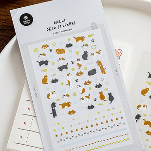 韩国suatelier贴纸手帐素材deco 饰贴画 cats小猫高颜值手账手机装