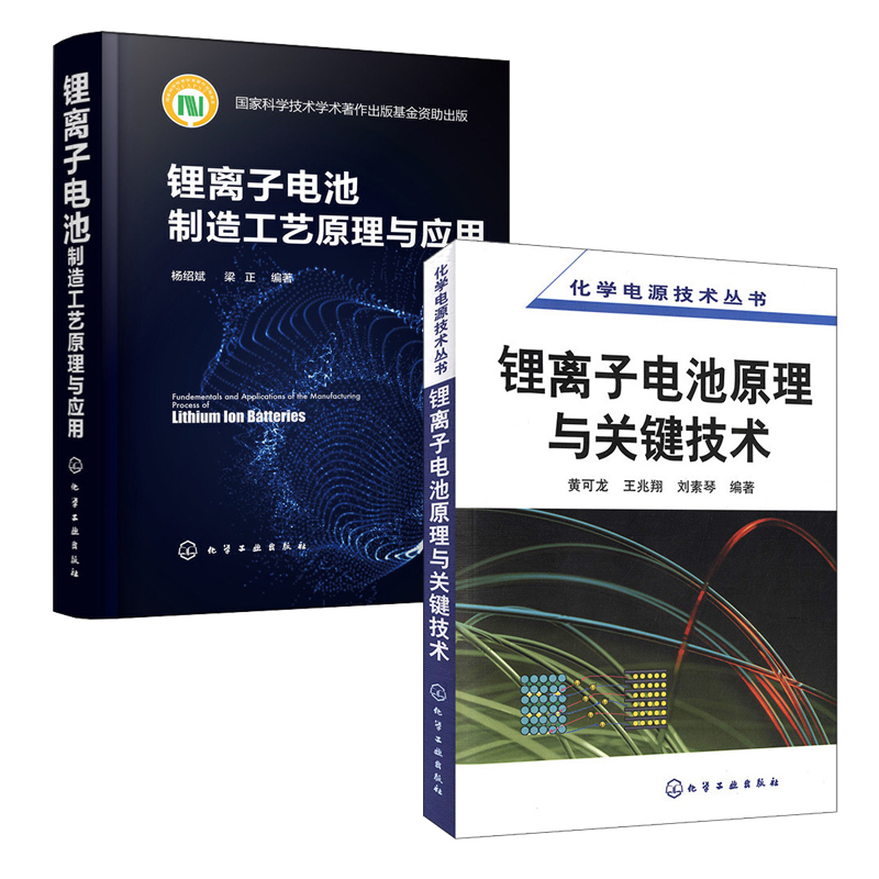 化学电源技术丛书锂离子电池原理与关键技术+锂离子电池制造工艺原理与应用 2册锂元素的物理化学性质锂离子电池关键技术书籍