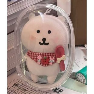 13-15cm自嘲熊收纳痛包棉花娃娃高透明防灰尘包毛绒玩偶外出遛娃