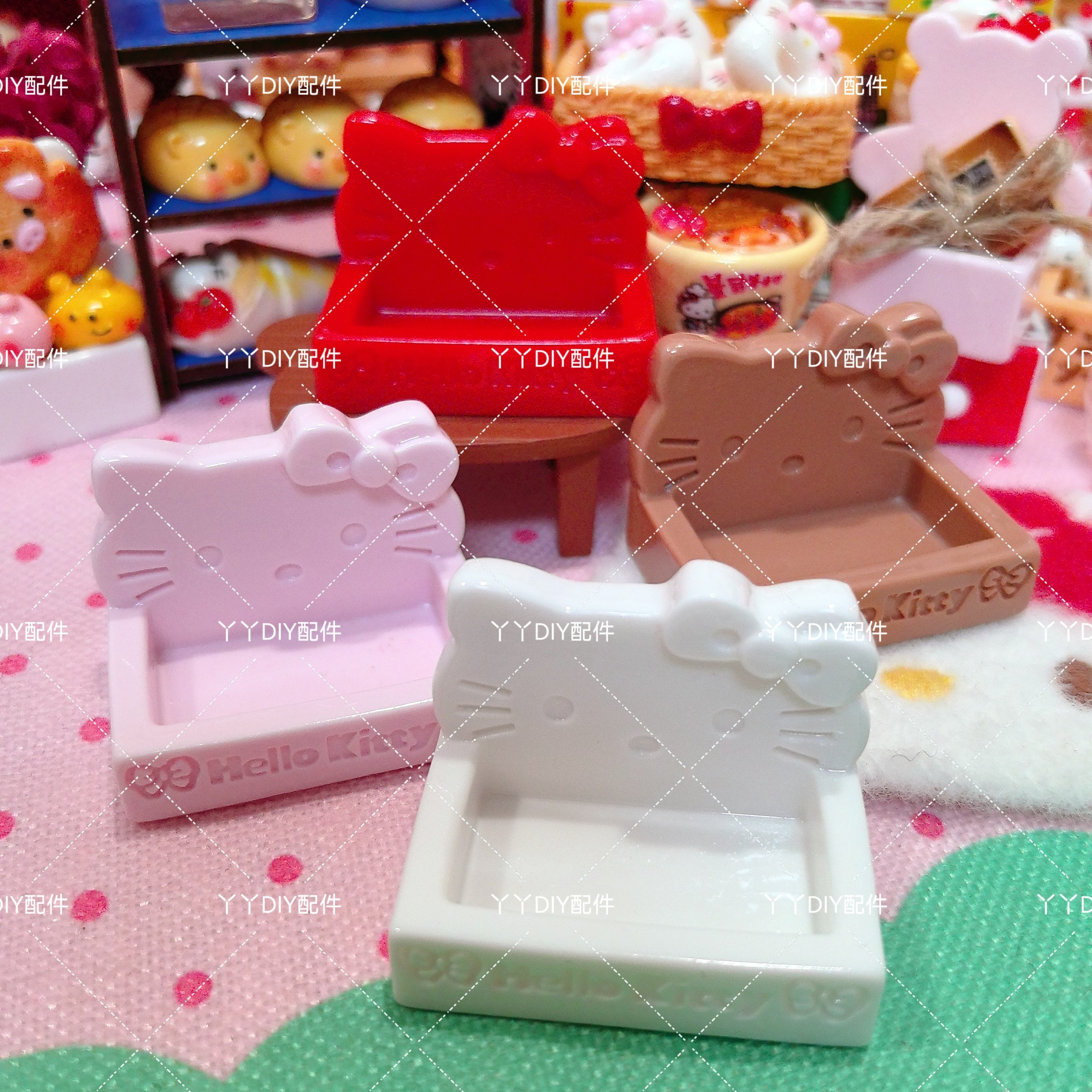仿真定制食玩kitty盒子框DIY树脂配件过家家娃娃屋摆件场景