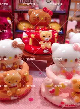 仿真定制食玩kitty婴儿学步车DIY树脂配件过家家娃娃屋摆件场景