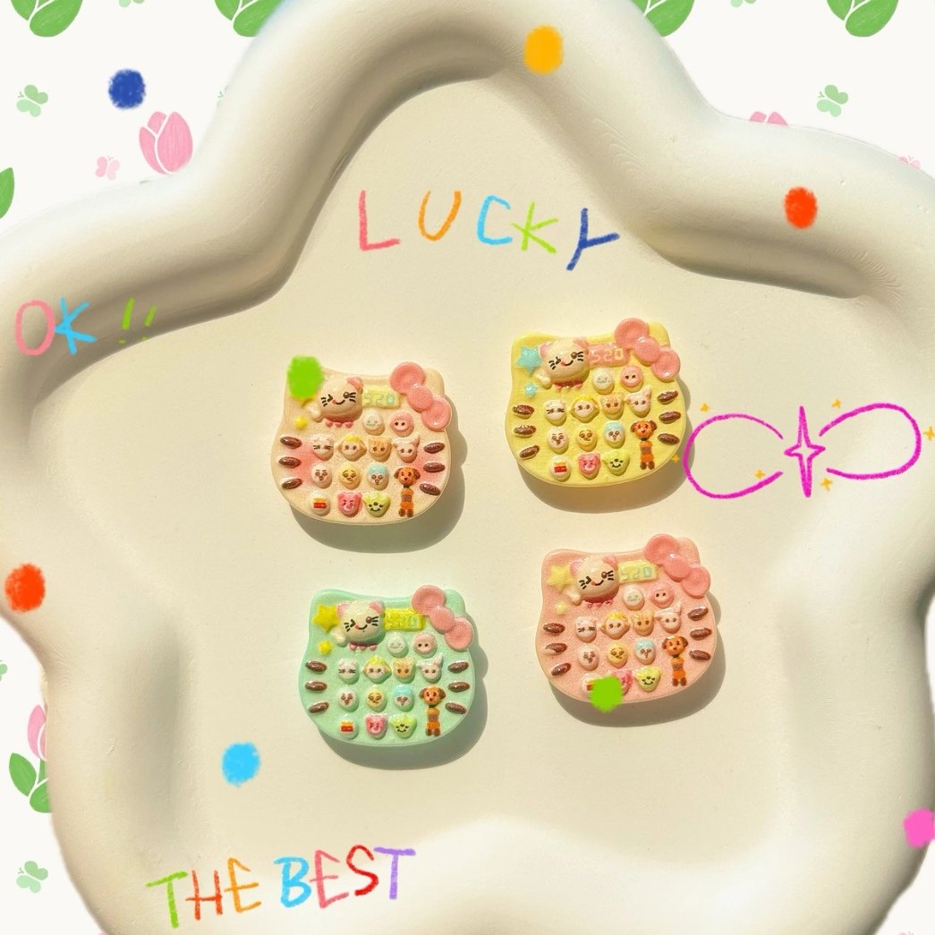 仿真微缩定制迷你KT猫计算器食玩奶油胶树脂配件娃娃屋摆件