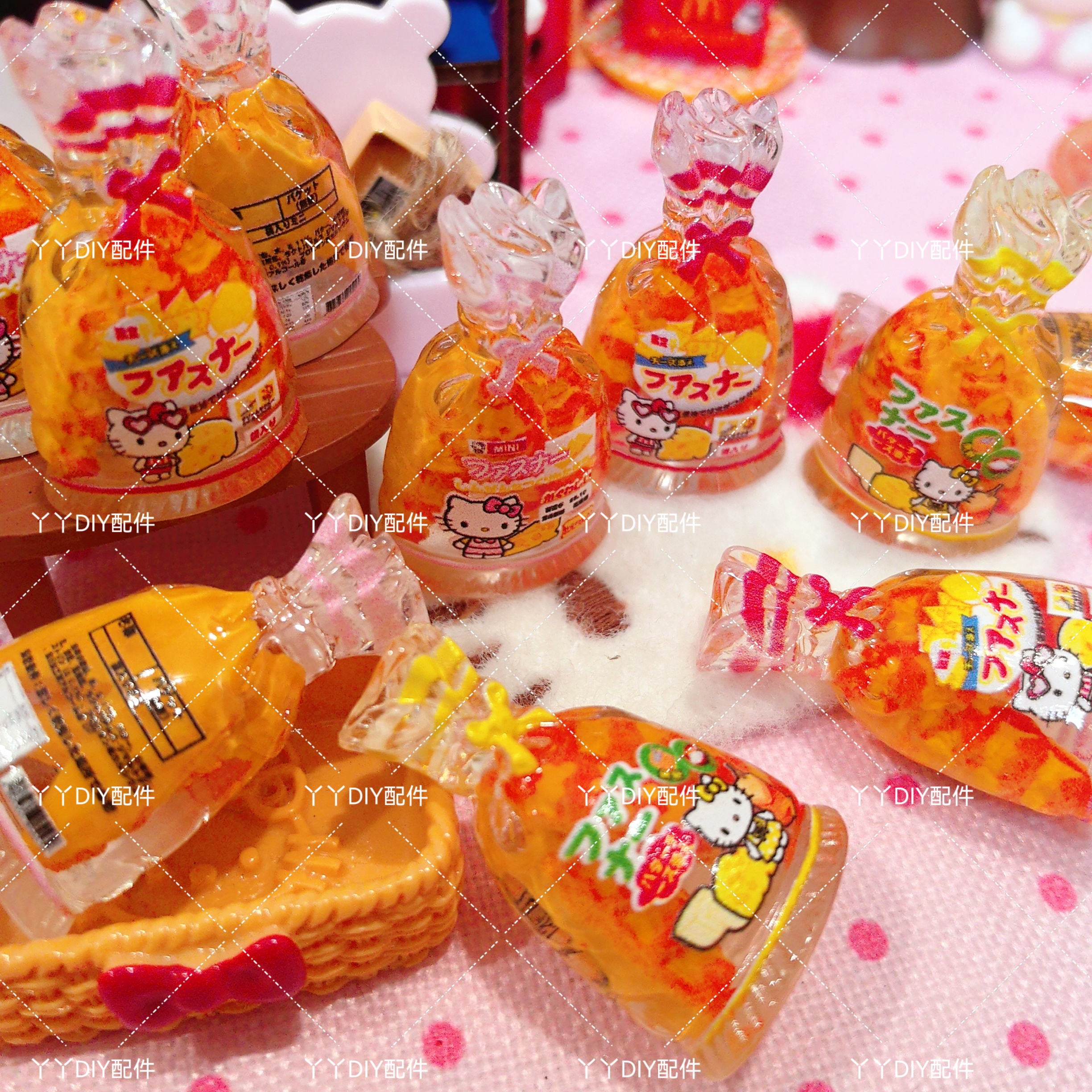 定制食玩春田花花KT法棍袋DIY树脂配件过家家娃娃屋摆件场景