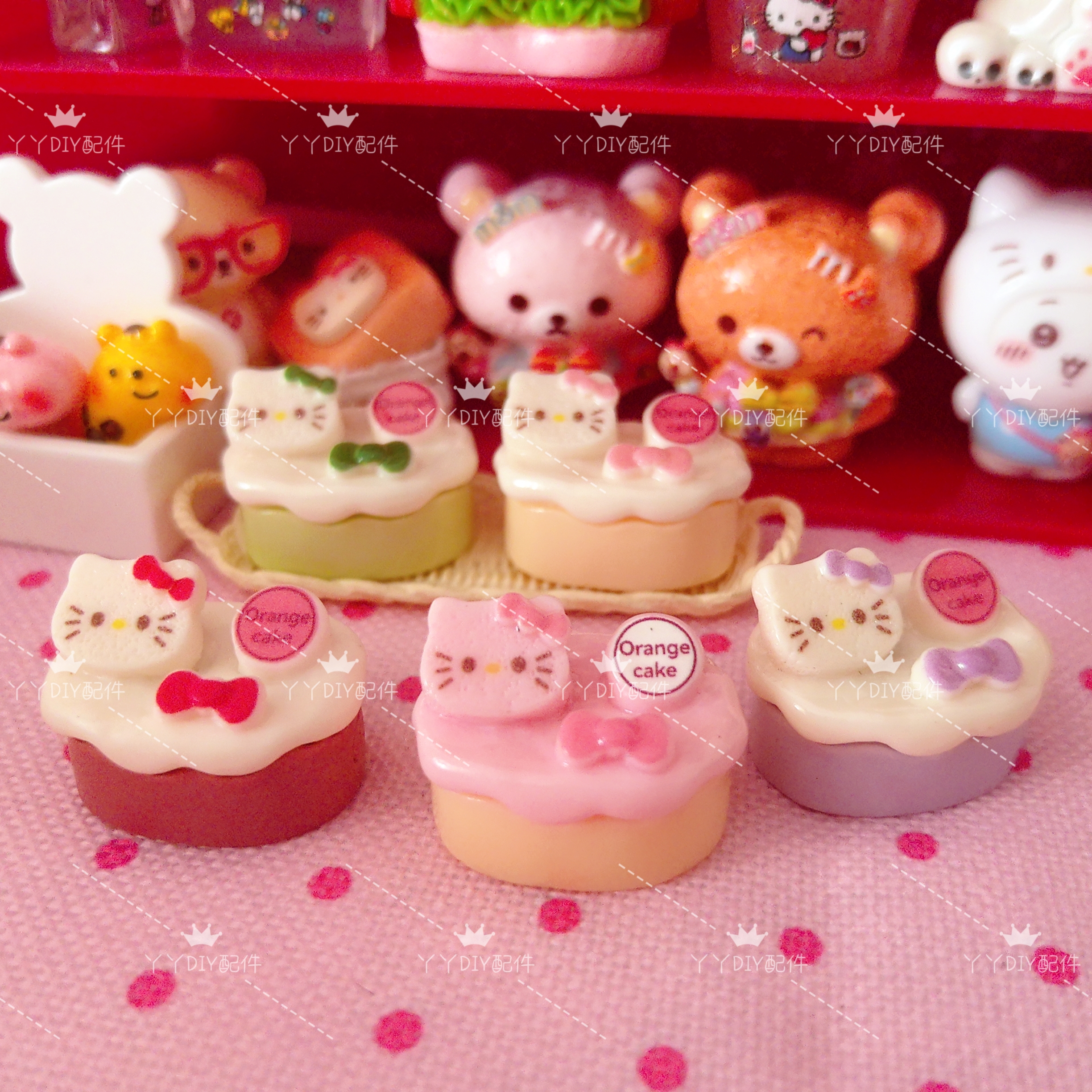 微缩定制食玩KT半熟芝士蛋糕DIY树脂配件过家家娃娃屋摆件场景