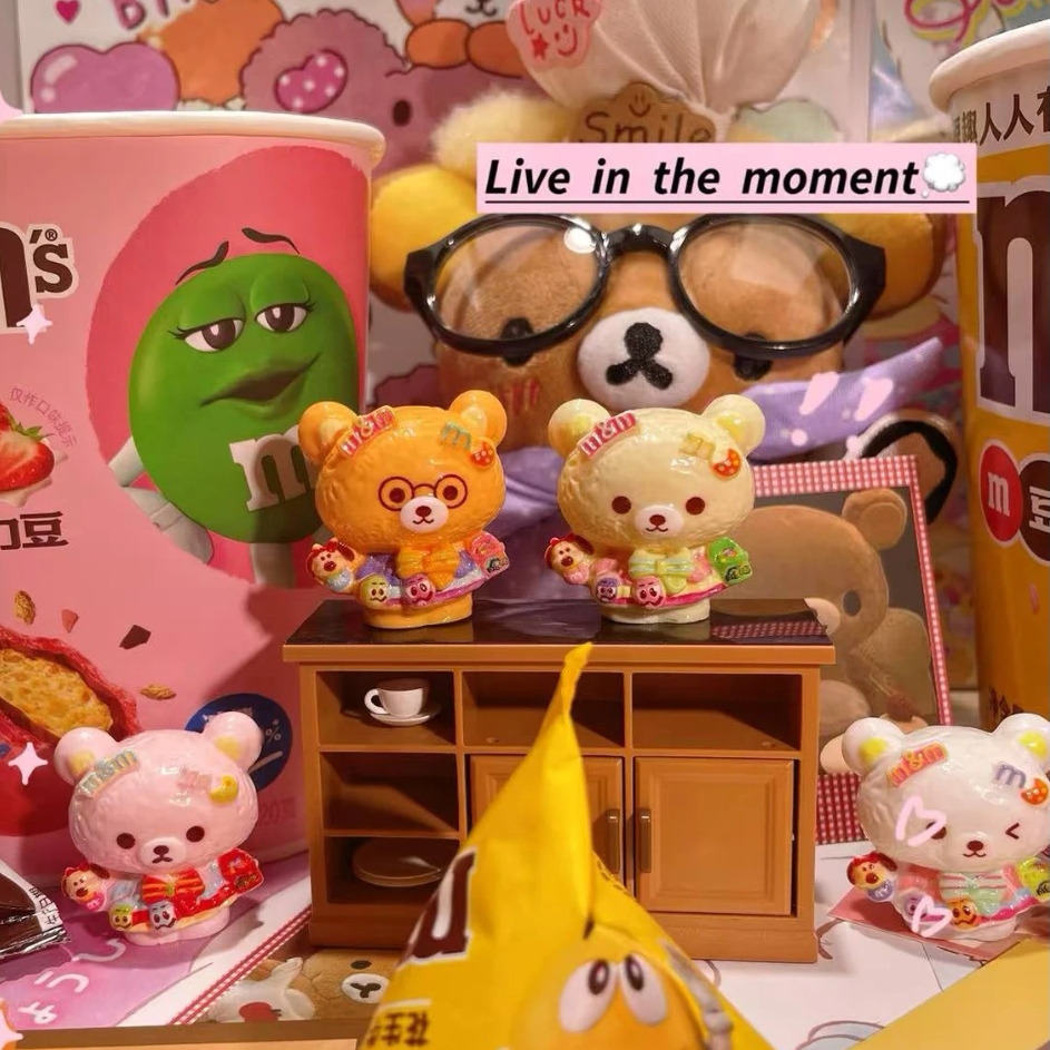 仿真微缩定制食玩M豆轻松熊DIY树脂配件娃娃屋过家家玩具摆件