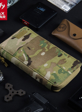 MAXGEAR袋狼战术迷彩钱包 男户外皮夹尼龙军迷中长款手包