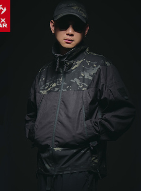 MAXGEAR户外登山外套 男款春秋季迷彩透气防风运动徒步战术夹克