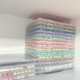桌面防尘A4键帽收纳盒PC机械键盘键帽收纳展示盒透明可叠加置物架