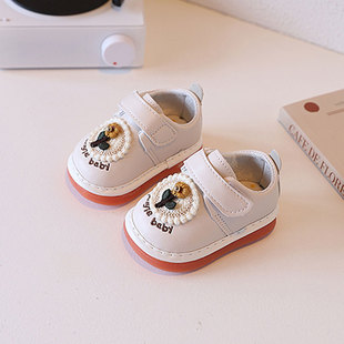 春秋婴儿学步鞋软底6到12个月鞋子女童1到2岁公主鞋可爱叫叫鞋0