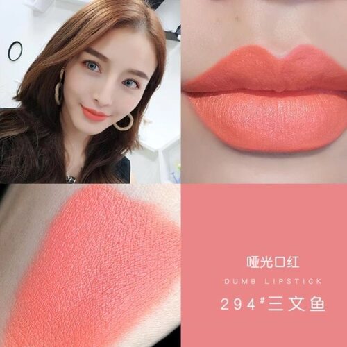 三文鱼奶橘色少女粉橘色显白口红哑光雾面橘黄色持久保湿不易脱色