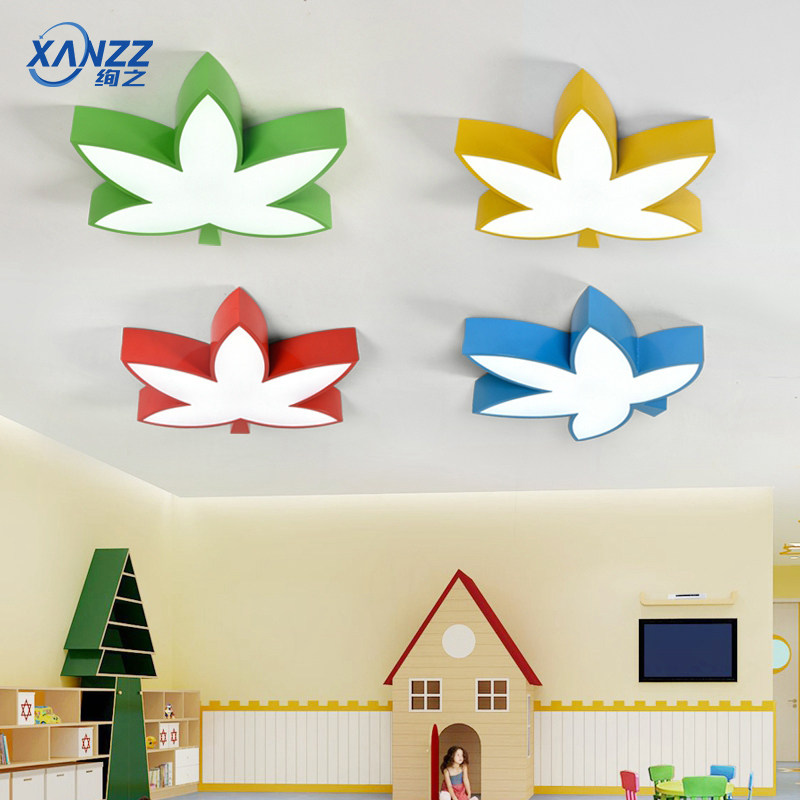 创意彩色卡通枫叶造型灯房间卧室灯led吸顶灯幼儿园培训班教室灯,家装灯饰光源,儿童房吸顶灯,淘宝优惠券,粉丝福利购,淘宝优惠卷