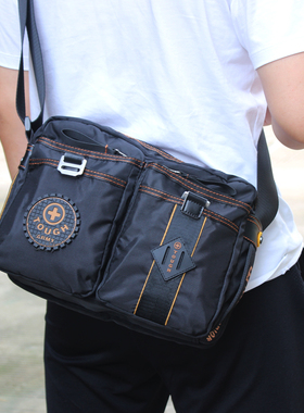 TOUGH单肩包男潮牌ins男士休闲时尚个性防水尼龙多拉链单肩斜跨包