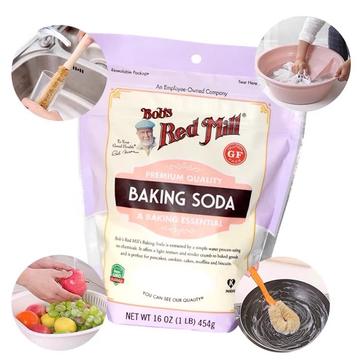 美国进口鲍勃无麸质小苏打粉食用454gBob's Red Mill Baking Soda 粮油调味/速食/干货/烘焙 小苏打 原图主图