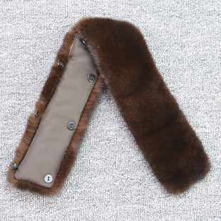 进口水貂毛领子单卖貂皮保暖皮衣小立领整皮真毛皮草毛领单独内领