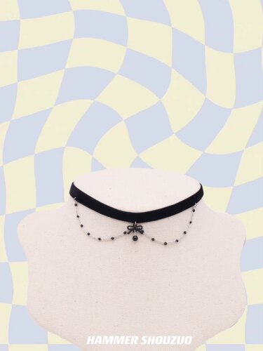 蝴蝶结复古黑色百搭项圈choker