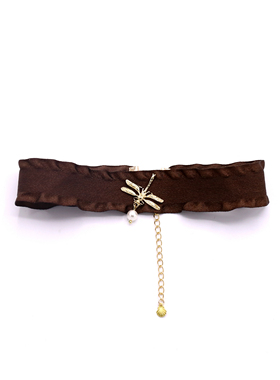 choker珍珠棕色复古项圈脖子饰品